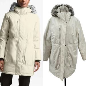 The North Face Women's Downtown Parka‎ Jacket Vintage White Size XXL *Flaws